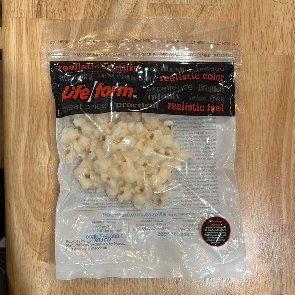 Life/form Nasco Realistic Popcorn Food Serving Size